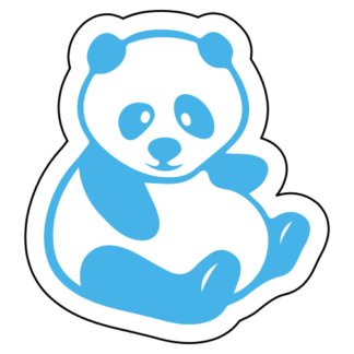 Fat Panda Sticker (Baby Blue)